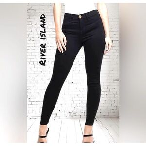 River Island Women's Dark Blue Molly Mid Rise Skinny Ankle Jeans Sz 10 Slim Fit